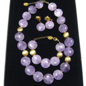 STAUER AMETHYST JEWELRY SET